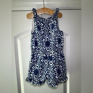 Vineyard Vines Blue Tile Medallion 3T Romper